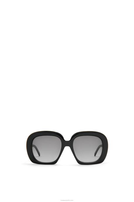 Loewe mujer gafas de sol cuadradas en forma de media luna de acetato LP641439 negro