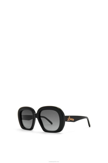 Loewe mujer gafas de sol cuadradas en forma de media luna de acetato LP641439 negro