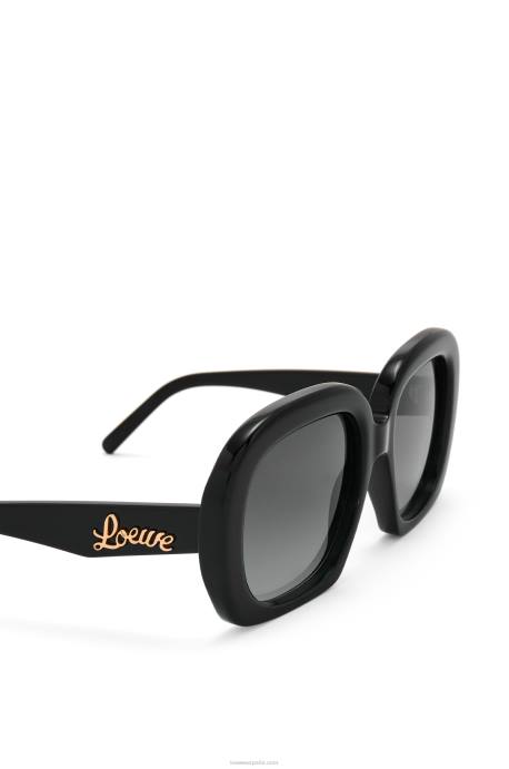 Loewe mujer gafas de sol cuadradas en forma de media luna de acetato LP641439 negro