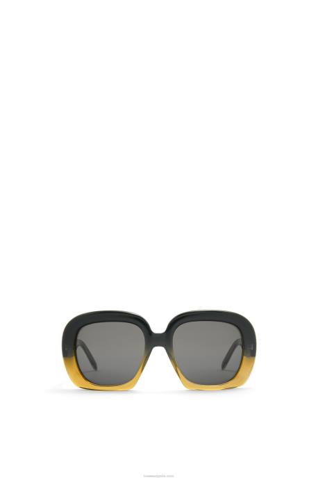 Loewe mujer gafas de sol cuadradas en forma de media luna de acetato LP641440 degradado verde