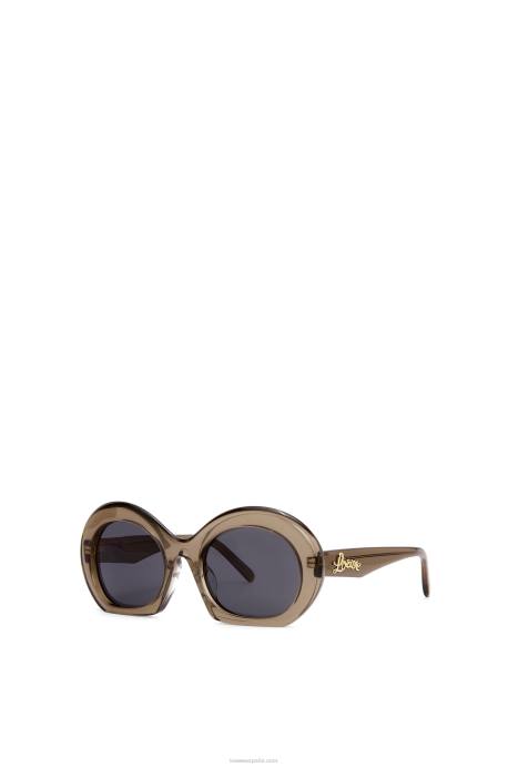 Loewe mujer gafas de sol de media luna de acetato LP641497 verde caqui