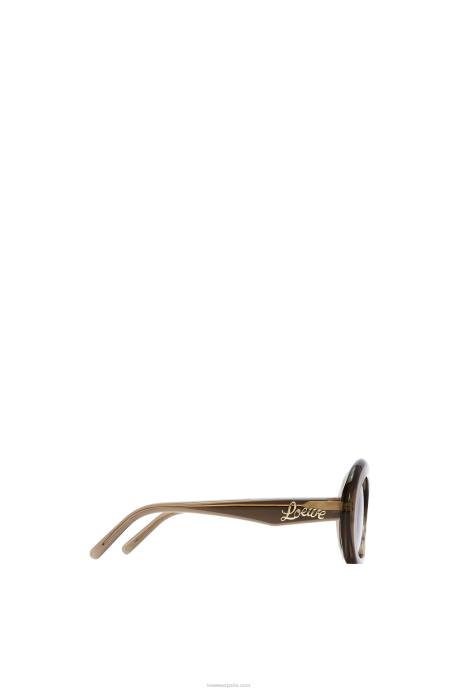Loewe mujer gafas de sol de media luna de acetato LP641497 verde caqui