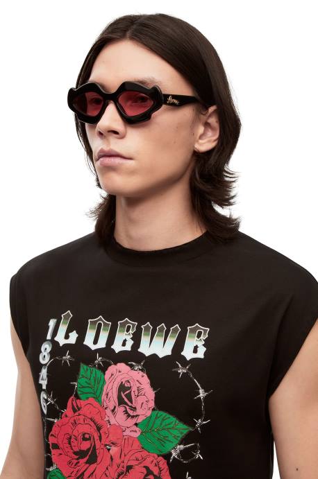 Loewe mujer gafas de sol flame de acetato LP641465 negro brillante