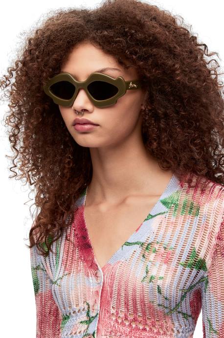 Loewe mujer gafas de sol flame de acetato LP641468 caqui brillante