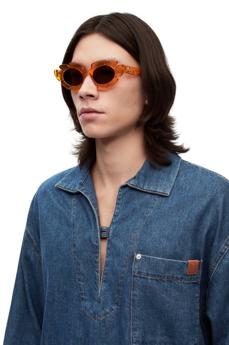 Loewe mujer gafas de sol flor de nailon inyectado LP641461 naranja transparente