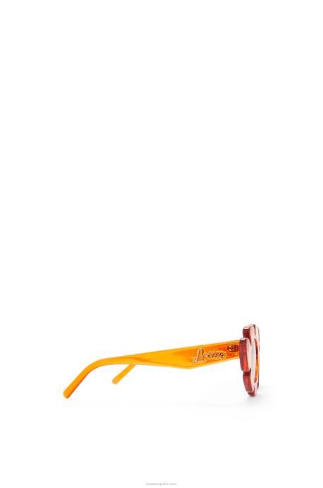 Loewe mujer gafas de sol flor de nailon inyectado LP641461 naranja transparente