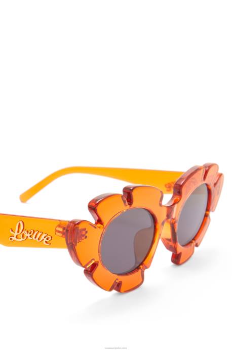 Loewe mujer gafas de sol flor de nailon inyectado LP641461 naranja transparente