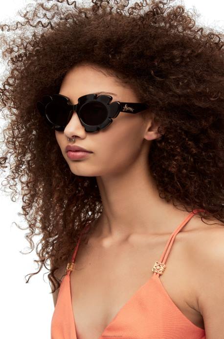 Loewe mujer gafas de sol flor de nailon inyectado LP641464 negro