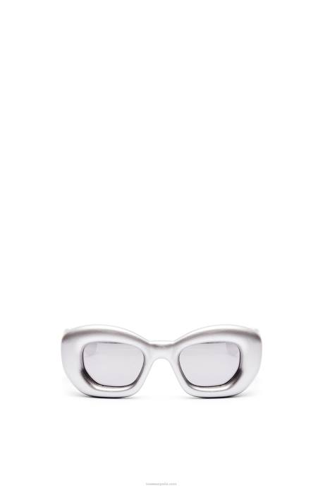 Loewe mujer gafas de sol infladas con mariposas de nailon LP641451 Gris plateado