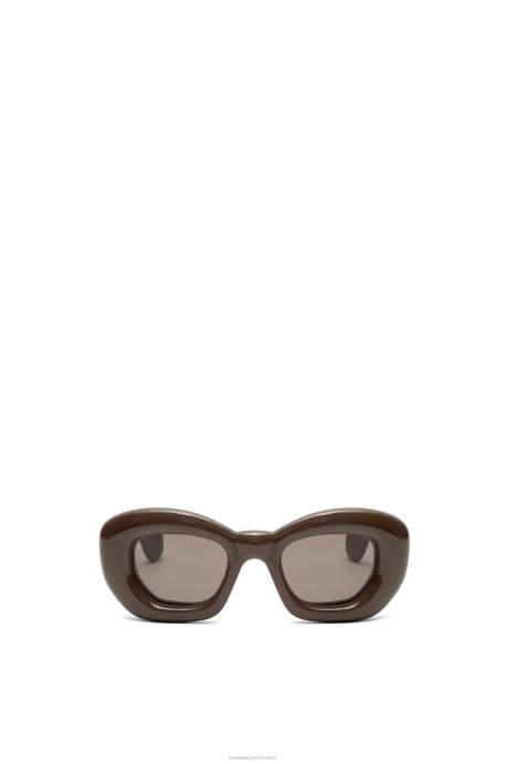 Loewe mujer gafas de sol infladas con mariposas de nailon LP641452 marrón oscuro fw23