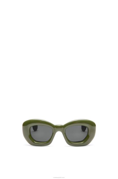 Loewe mujer gafas de sol infladas con mariposas de nailon LP641453 verde oscuro