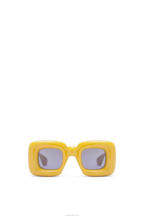 Loewe mujer gafas de sol infladas rectangulares de nailon LP641501 amarillo