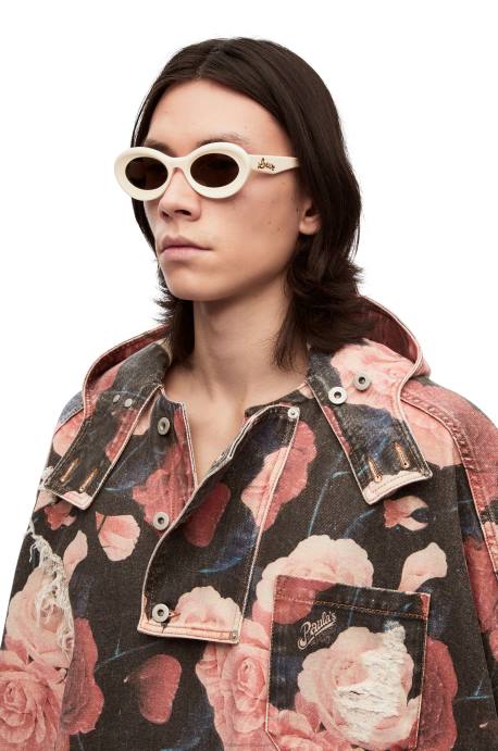Loewe mujer gafas de sol loop en acetato LP641454 crema
