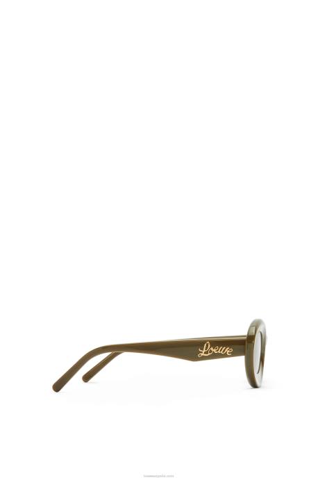 Loewe mujer gafas de sol loop en acetato LP641455 caqui brillante