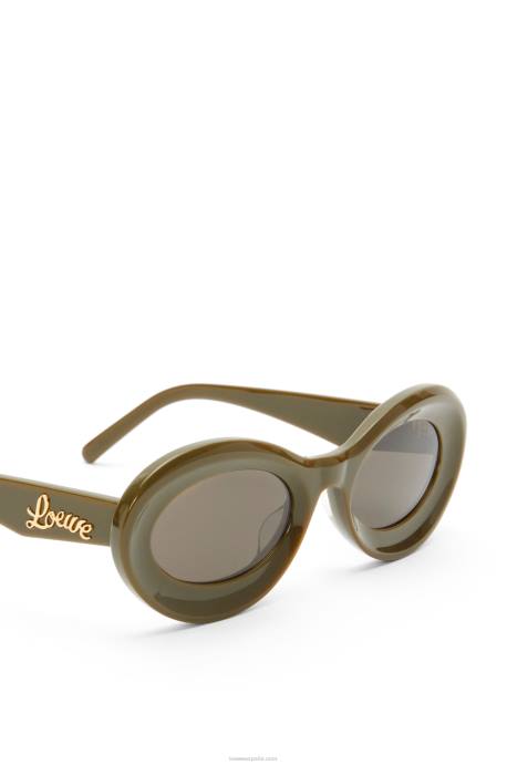 Loewe mujer gafas de sol loop en acetato LP641455 caqui brillante