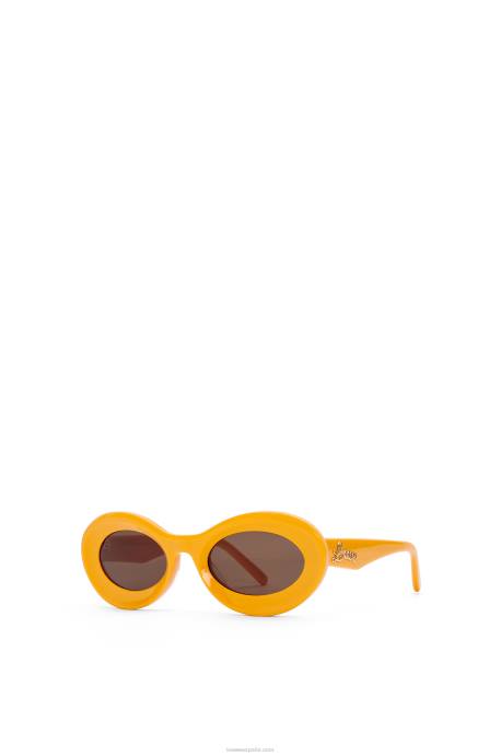 Loewe mujer gafas de sol loop en acetato LP641456 tierra amarilla