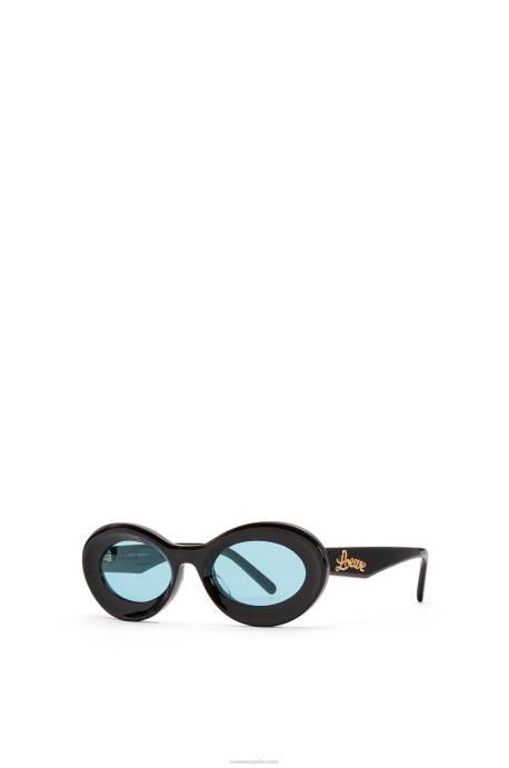 Loewe mujer gafas de sol loop en acetato LP641457 negro brillante