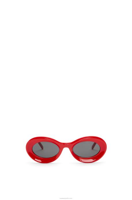 Loewe mujer gafas de sol loop en acetato LP641458 rojo brillante