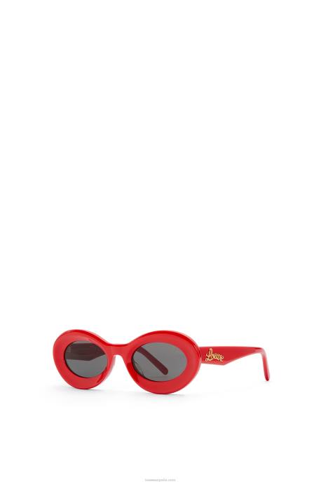 Loewe mujer gafas de sol loop en acetato LP641458 rojo brillante