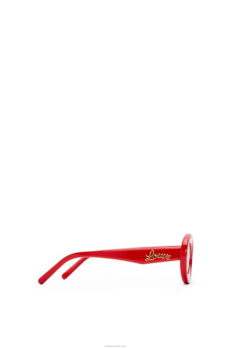 Loewe mujer gafas de sol loop en acetato LP641458 rojo brillante