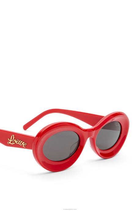 Loewe mujer gafas de sol loop en acetato LP641458 rojo brillante