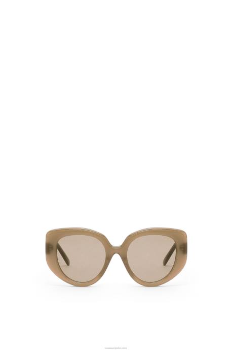 Loewe mujer gafas de sol mariposa de acetato LP641496 marrón verde