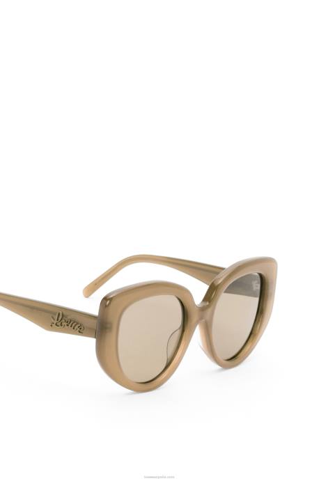 Loewe mujer gafas de sol mariposa de acetato LP641496 marrón verde