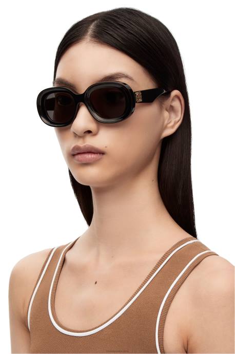 Loewe mujer gafas de sol ovaladas de acetato LP641482 negro