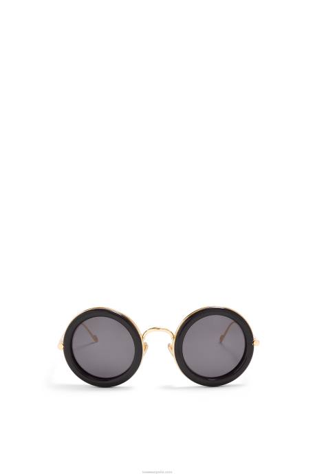 Loewe mujer gafas de sol redondas de acetato LP641494 oro negro