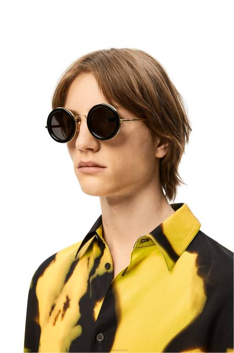 Loewe mujer gafas de sol redondas de acetato LP641494 oro negro