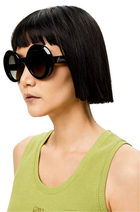 Loewe mujer gafas de sol redondas oversize de acetato LP641481 negro