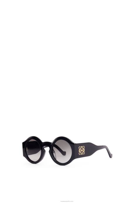 Loewe mujer lentes de sol curvos en acetato LP641443 negro brillante