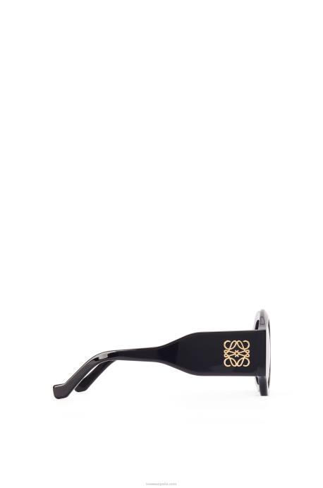Loewe mujer lentes de sol curvos en acetato LP641443 negro brillante