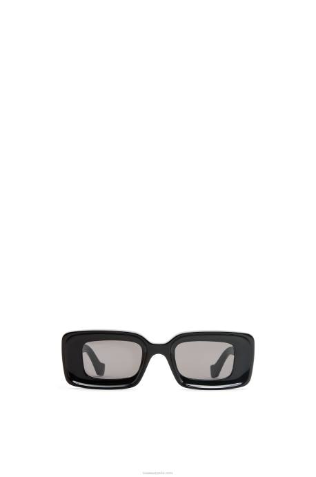 Loewe mujer lentes de sol rectangulares en acetato LP641426 negro