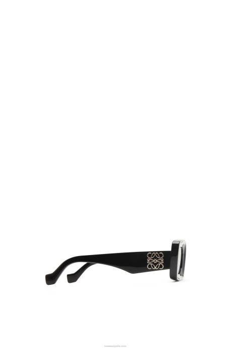 Loewe mujer lentes de sol rectangulares en acetato LP641426 negro