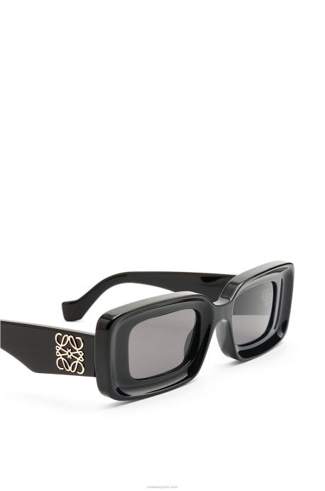 Loewe mujer lentes de sol rectangulares en acetato LP641426 negro