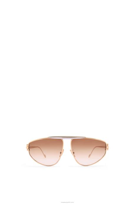 Loewe mujer spoiler nuevas gafas de sol de aviador en metal LP641448 marrón invierno
