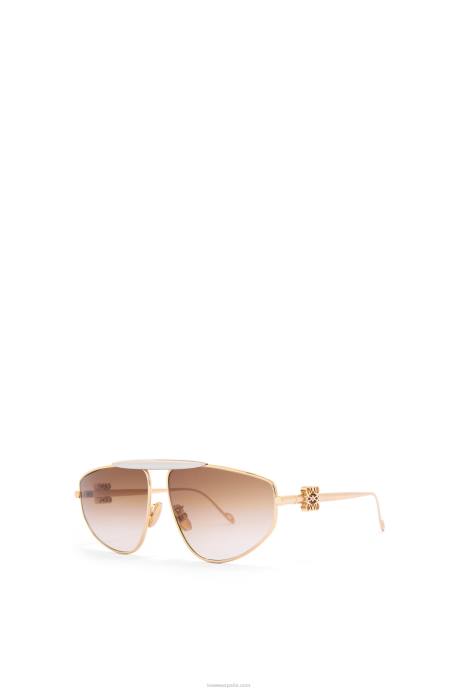 Loewe mujer spoiler nuevas gafas de sol de aviador en metal LP641448 marrón invierno