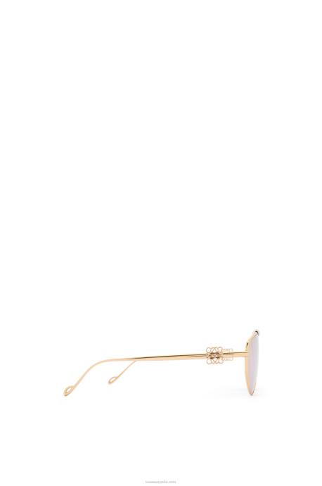 Loewe mujer spoiler nuevas gafas de sol de aviador en metal LP641448 marrón invierno