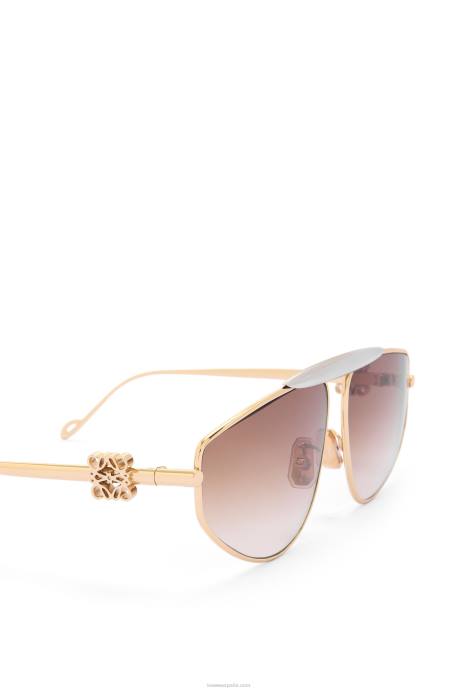 Loewe mujer spoiler nuevas gafas de sol de aviador en metal LP641448 marrón invierno