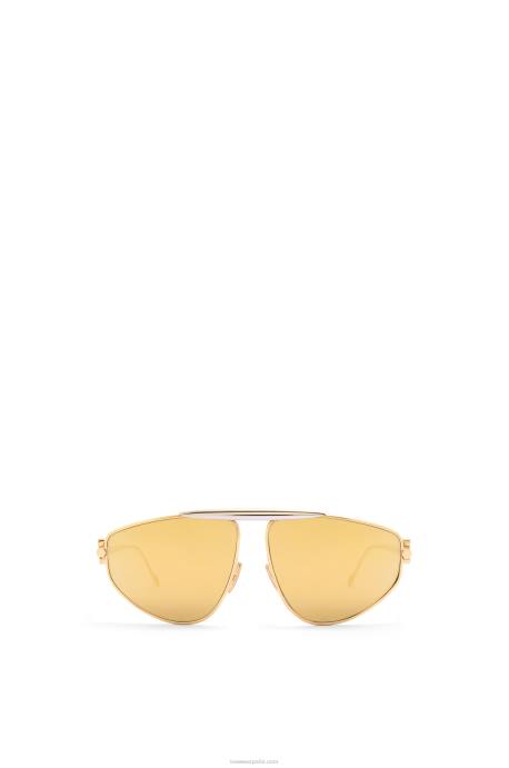 Loewe mujer spoiler nuevas gafas de sol de aviador en metal LP641450 oro multitono