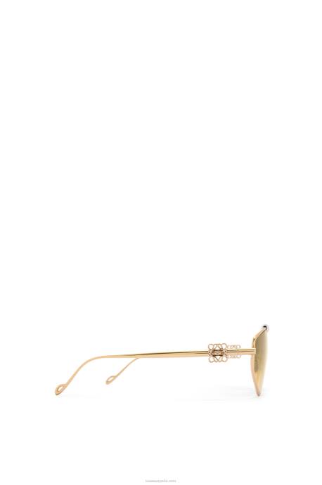 Loewe mujer spoiler nuevas gafas de sol de aviador en metal LP641450 oro multitono
