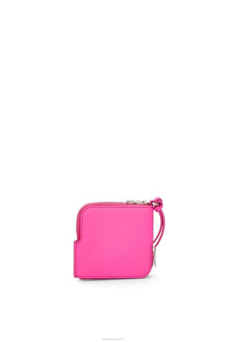 Loewe mujer monedero doble en piel de becerro clásica LP641335 fucsia