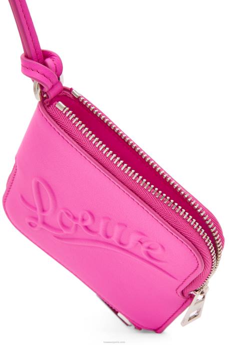 Loewe mujer monedero doble en piel de becerro clásica LP641335 fucsia