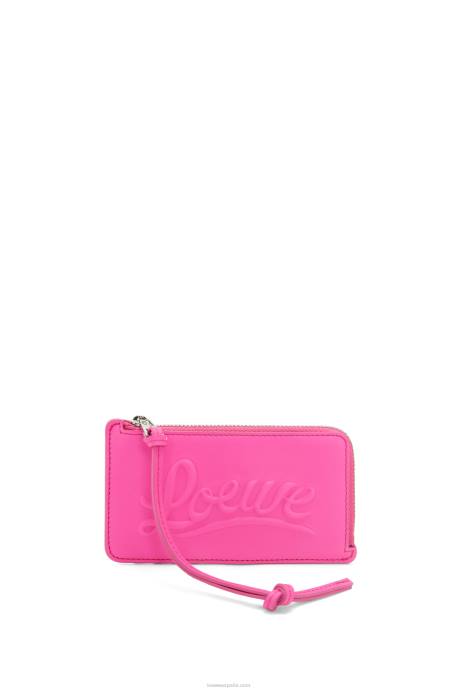 Loewe mujer monedero grande en piel de becerro clásica LP641330 fucsia