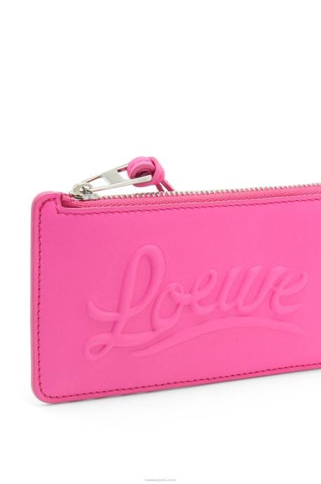 Loewe mujer monedero grande en piel de becerro clásica LP641330 fucsia