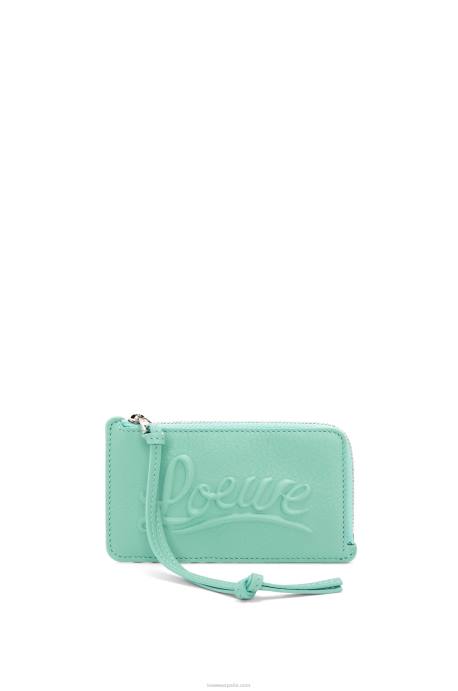 Loewe mujer monedero grande en piel de becerro clásica LP641333 menta fresca
