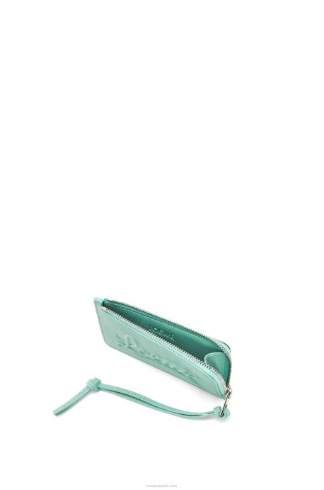Loewe mujer monedero grande en piel de becerro clásica LP641333 menta fresca
