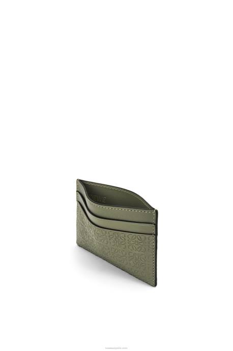 Loewe mujer repetido tarjetero liso de piel de becerro de seda repujada LP641376 aguacate verde