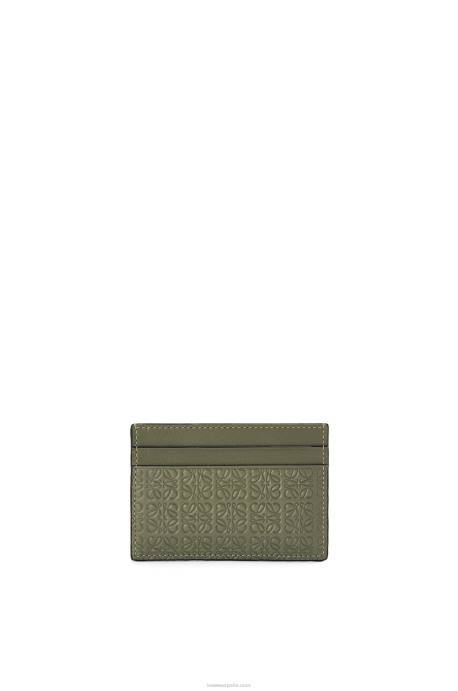 Loewe mujer repetido tarjetero liso de piel de becerro de seda repujada LP641376 aguacate verde